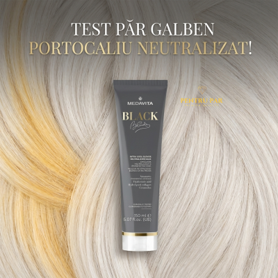 mască neagră pentru neutralizarea tonurilor galbene și portocalii blond
