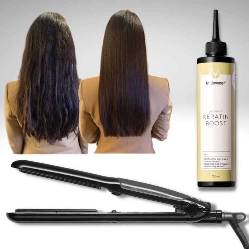 Placa cu keratina Nourishing styler HH Simonsen- Keratin Boost + 250 ml keratina lichida