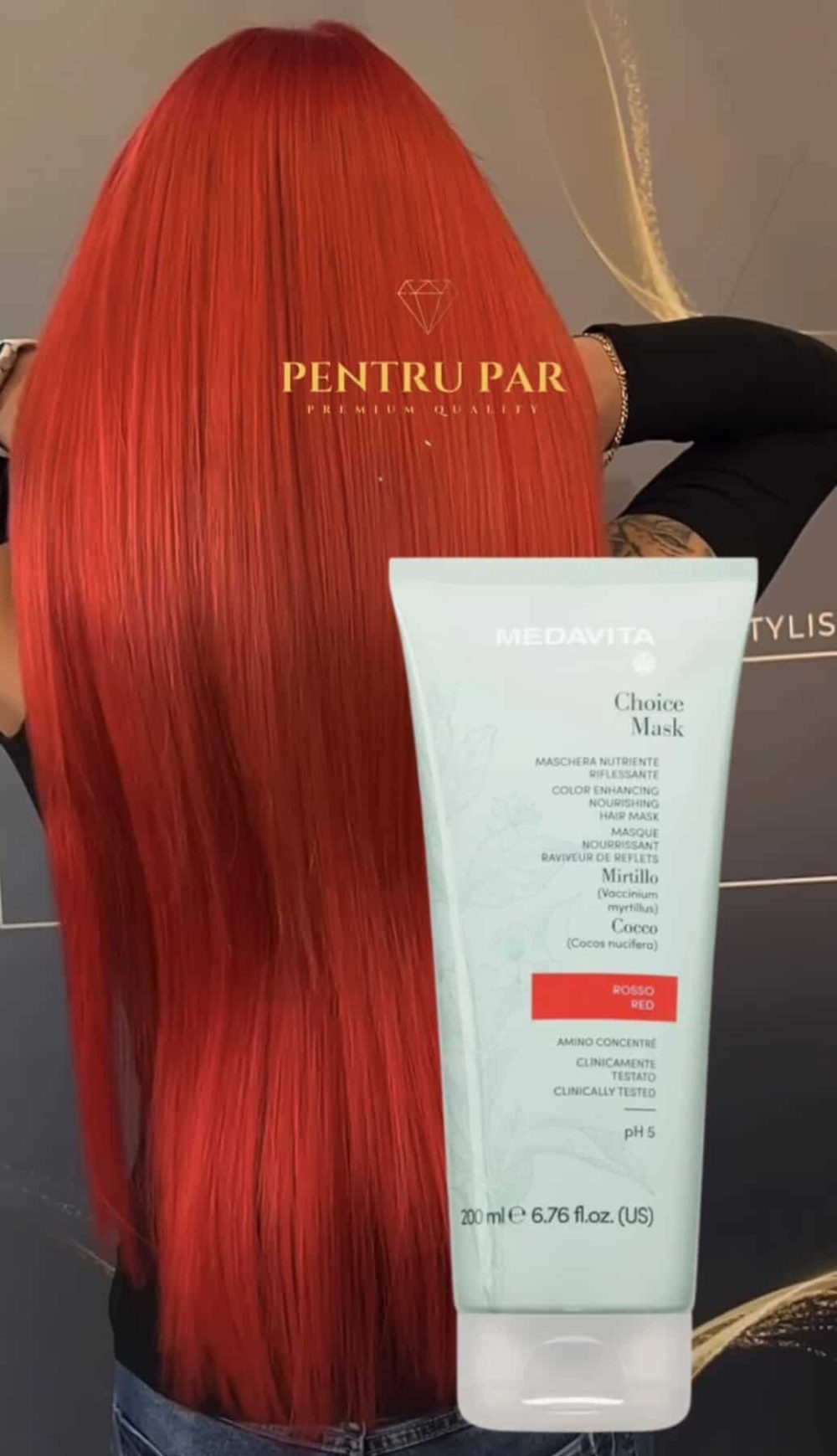 Screenshot Masca Colorantă Roșie (Rosso) Medavita 200 ml