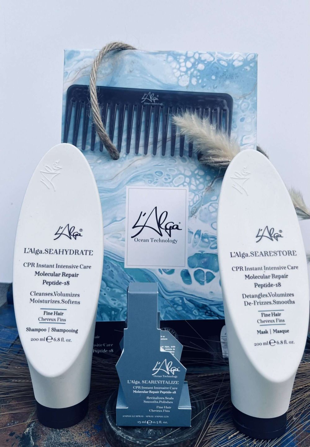 CPR L'Alga Set cadou par fin Luxury Bag (Sampon,masca,fiola,pieptan)