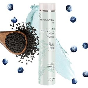Medavita Choice Șampon pentru Strălucirea Părului 250 ml - Curățare echilibrată și luciu intens. Cu ulei de afine, chimen negru și Amino Concentré. Păr radiant!
