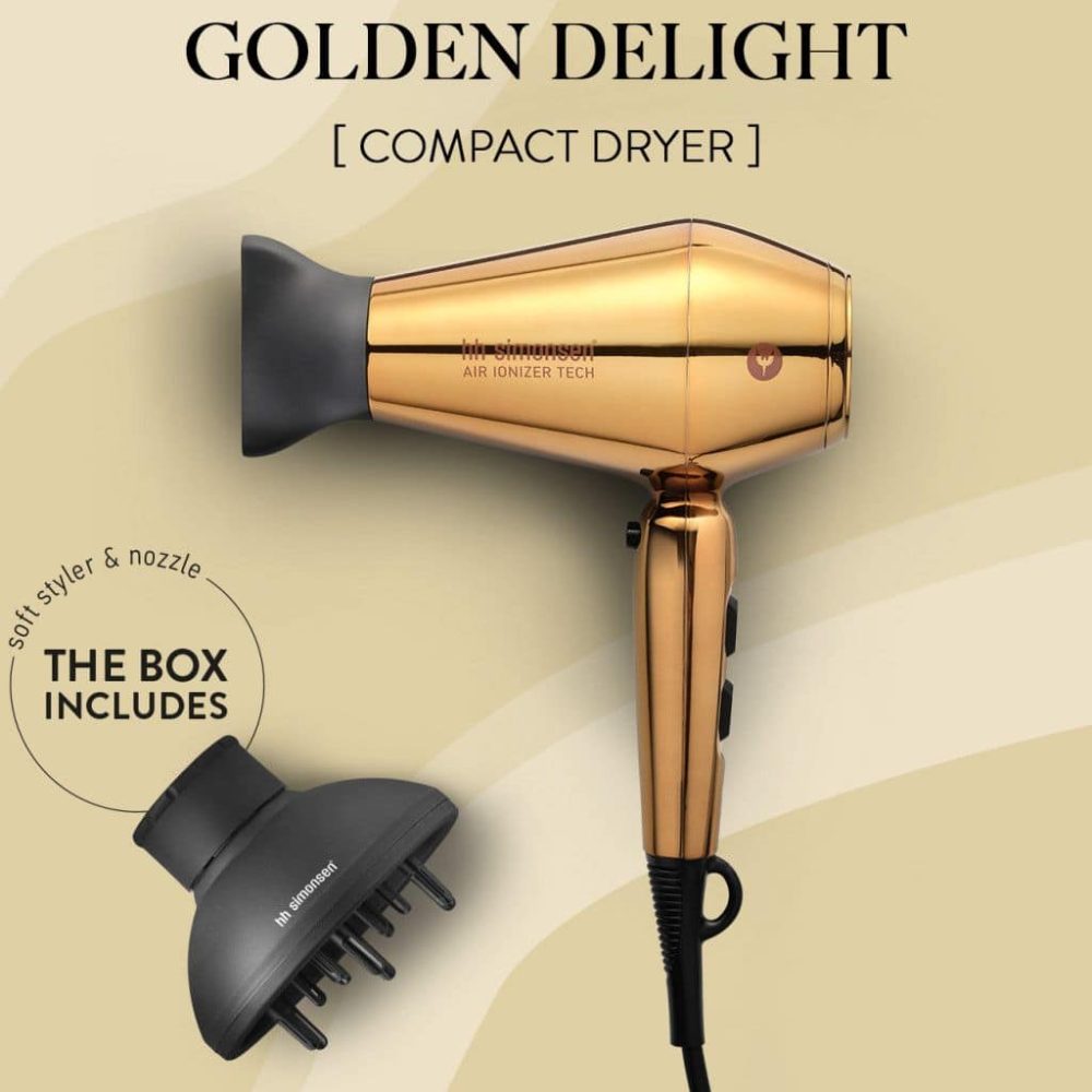 USCATOR profesional 2500 wați  cu difuzor  COMPACT GOLDEN Hh Simonsen