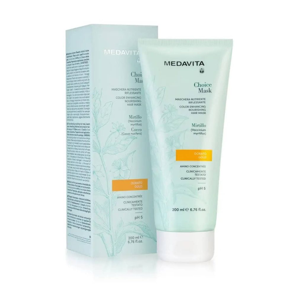 masca coloranta gold - masca pentru par blond Medavita Masca Coloranta Aurie (gold) 200 ml