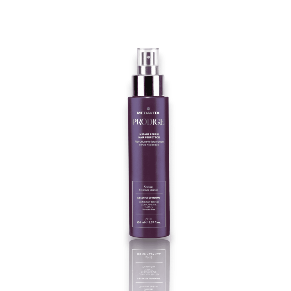 prodige medavita-PENTRUPAR.RO MEDAVITA PRODIGE ELIXIR - Reparare instantanee și strălucire Descoperă puterea transformării cu elixirul Medavita Prodige! Formulat cu Lifesaver Lipozome și proteine de cașmir, acest elixir fără clătire oferă o soluție rapidă și eficientă pentru părul deteriorat.