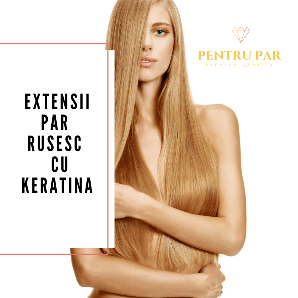 extensii de par cu keratina-par rusesc-blond miere Extensii de par cu keratina-Blond miere-par rusesc+cadou Sampon pentru extensii