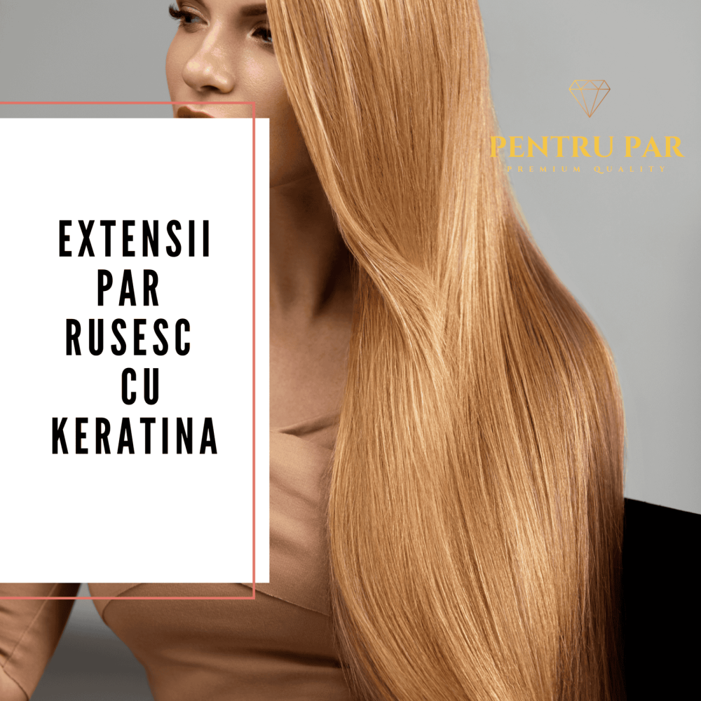 Extensii de par cu keratina-Blond Caramel+CADOU Sampon pentru extensii