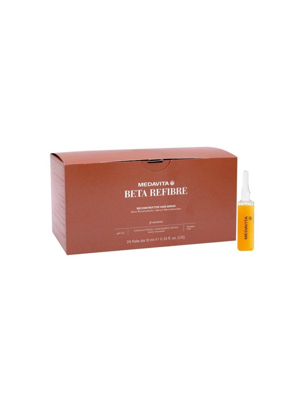 Fiole Beta-Refibre pentru reconstrucția părului 4 Medavita Beta Refibre: Tratament Reconstrucție Păr Deteriorat (24 fiole)