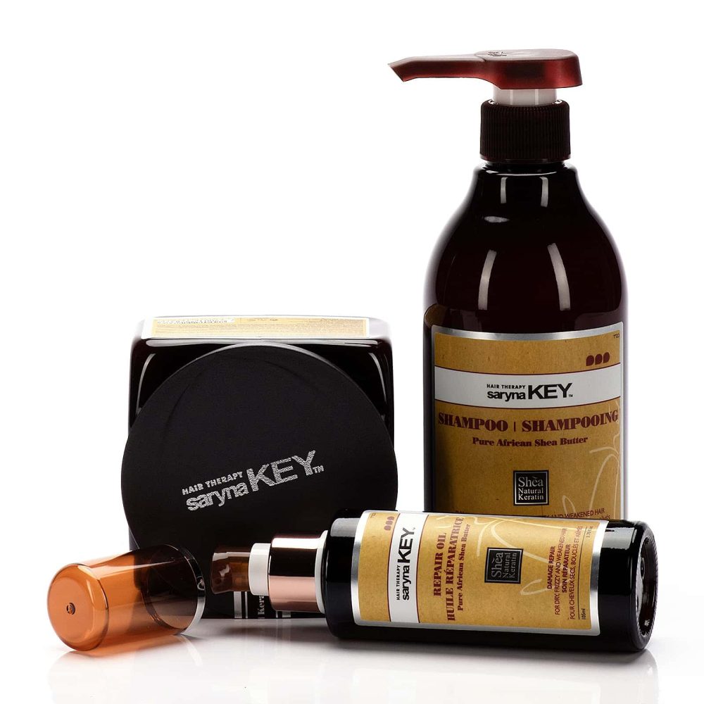 SARYNA KEY Set pentru parul deteriorat Șampon 500 ml + Masca-Unt shea 500 ml  + Ulei de Shea
