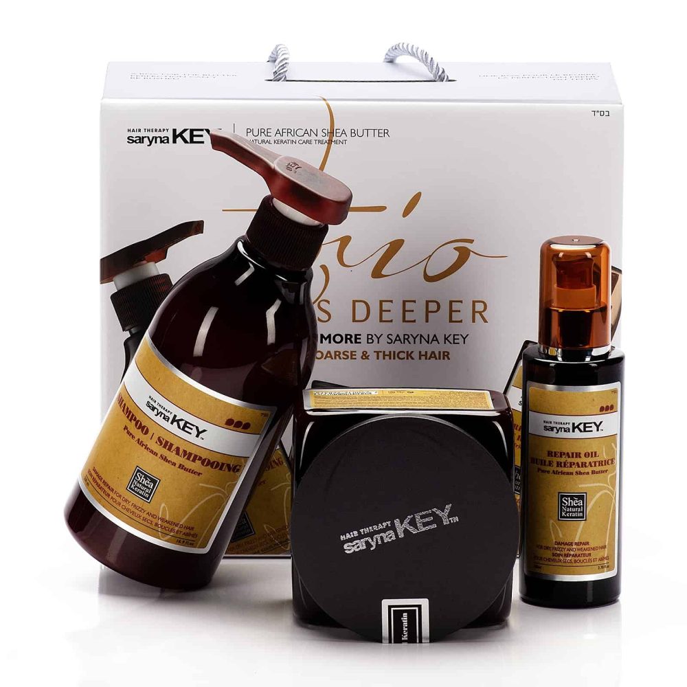 SARYNA KEY Set pentru parul deteriorat Șampon 500 ml + Masca-Unt shea 500 ml  + Ulei de Shea