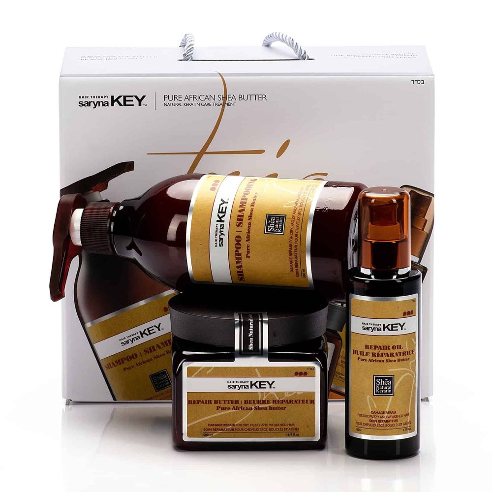 SARYNA KEY Set pentru parul deteriorat Șampon 500 ml + Masca-Unt shea 500 ml  + Ulei de Shea