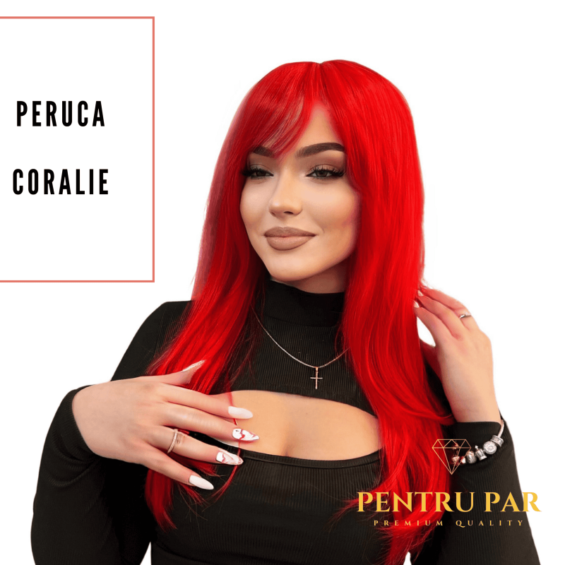 Peruca par lung rosu Coralie Premium -colectia B.Madame 55 cm