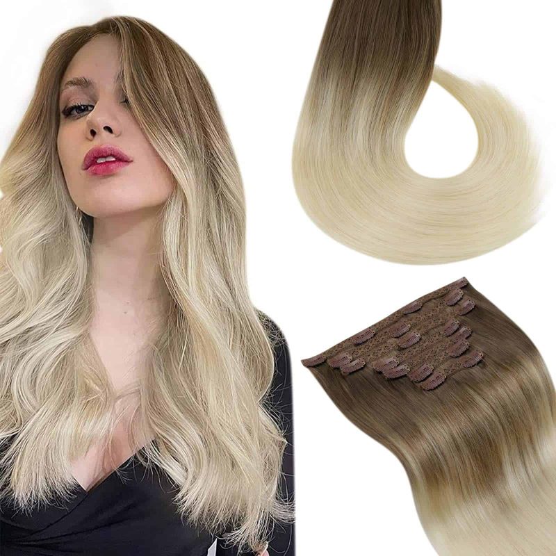 Extensii de păr clip-on ombre 60 cm