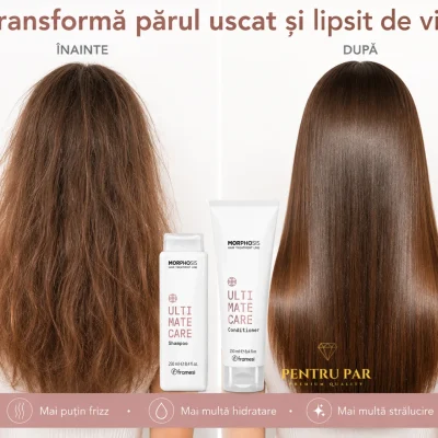 3-set-sampon-balsam-framesi-rezultat-par-uscat Rezultat înainte și după folosirea setului Framesi Ultimate Care pentru păr uscat, cu mai puțin frizz, mai multă hidratare și strălucire