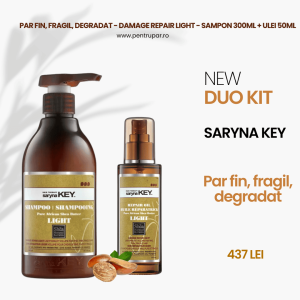 Duo Kit SARYNA KEY par fin, fragil, degradat - Damage Repair Light - Sampon 300ml + Ulei 50ml