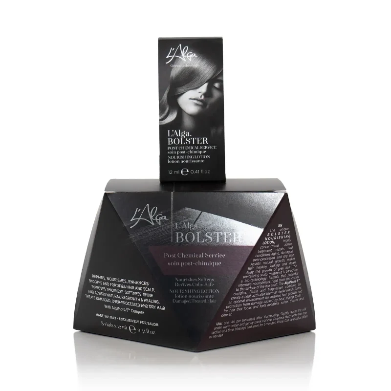 Fiole L'Alga Bolster 8x12 ml cu alge marine pentru hidratare intensivă - tratament cu clătire