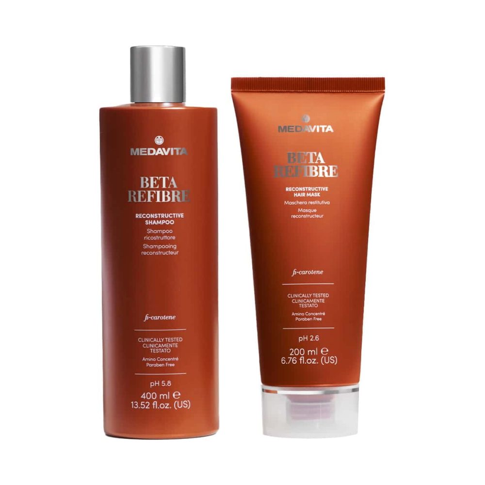 Set Profesional Reparare | Reconstrucție Păr Deteriorat Medavita Beta Refibre (Șampon 400ml + Mască 200ml)