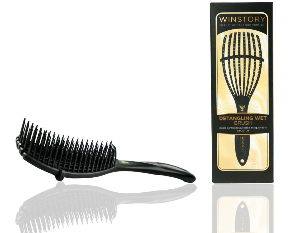 Winstory Wet Detangling pentru descurcare delicată și fără durere a părului ud. Protejează-ți părul de rupere cu peri flexibili. Păr sănătos, fără efort!