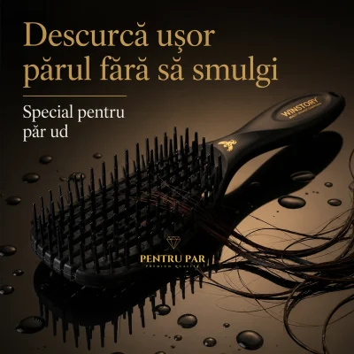 Perie profesională Winstory pentru păr ud și încâlcit, cu peri flexibili pentru descurcare delicată