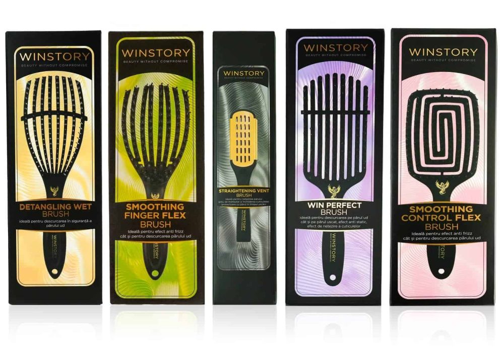 Smoothing Finger Flex Brush Winstory – perie cu ventilatie, cu peri de mistret flexibili pentru uscarea rapida si netezirea parului