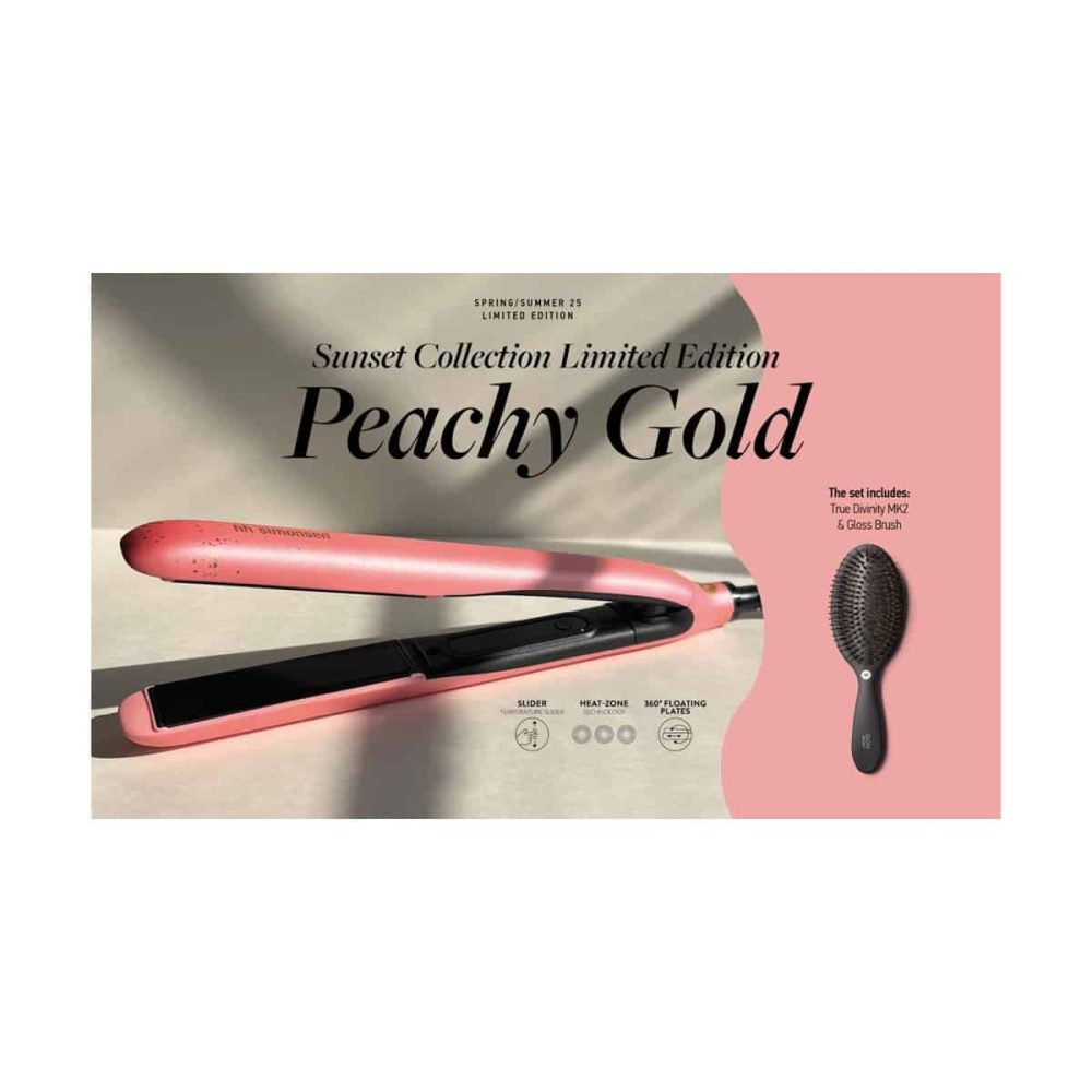 placa-profesionala-pt-indreptat-parul-true-divinity-mk2-peachy-gold-perie-gloss-brush-436368 Placă profesională pentru îndreptat părul True Divinity MK2 – netezește, protejează și oferă strălucire intensă, rapid și ușor.