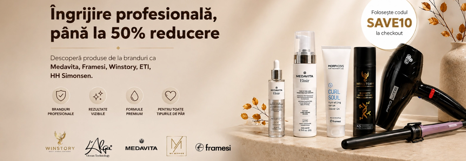 Reduceri septembrie pala la 50% produse medavita framesi pentru par