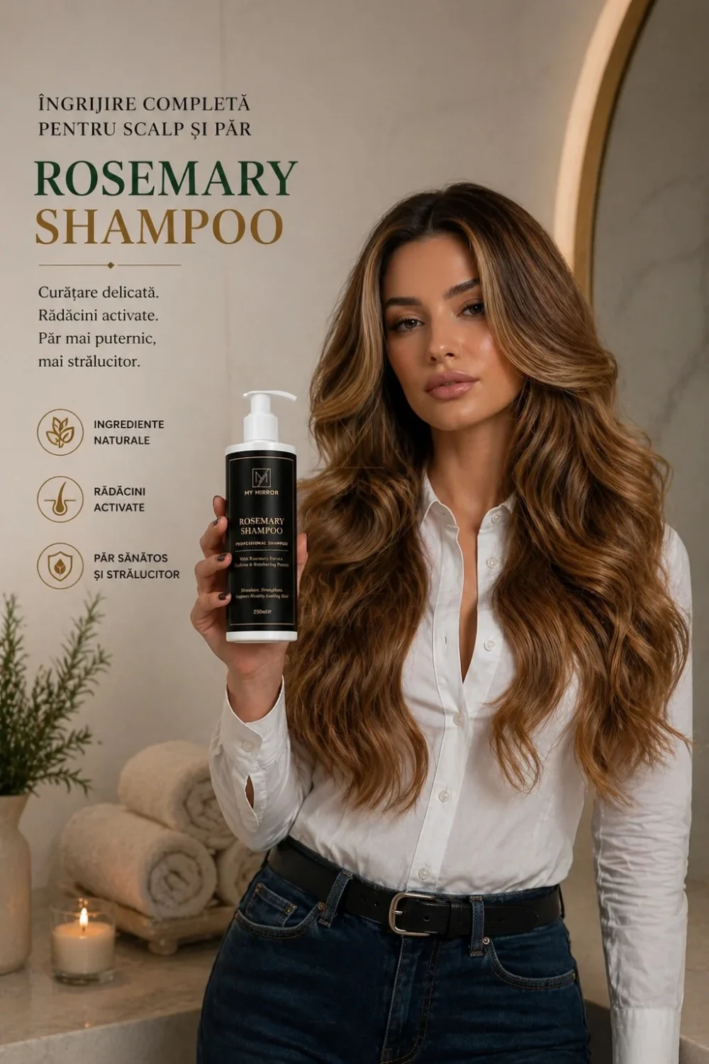 Șampon cu rozmarin My Mirror pentru scalp normal-gras și păr slăbit sau fragil