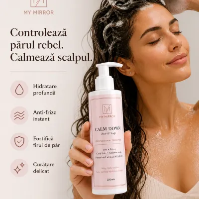 Calm Down My Mirror pentru controlul părului rebel, calmarea scalpului și curățare delicată