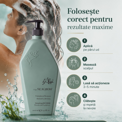 Sampon Anticadere si pentru Stimularea Cresterii Parului - Seagrow - 1000 ml - L`Alga