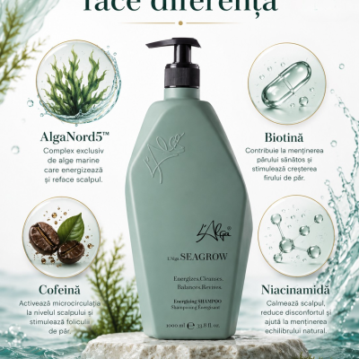 Sampon Anticadere si pentru Stimularea Cresterii Parului - Seagrow - 1000 ml - L`Alga