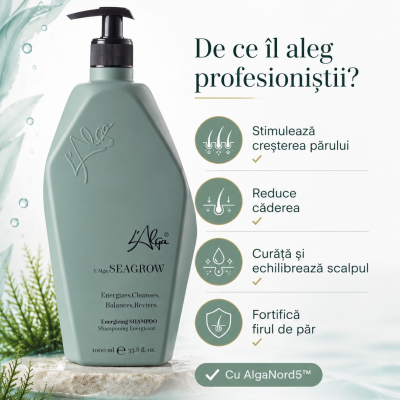Sampon Anticadere si pentru Stimularea Cresterii Parului - Seagrow - 1000 ml - L`Alga